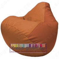 Бескаркасное кресло мешок Груша Г2.3-2023 (оранжевый, тёмно-оранжевый)
